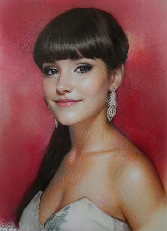 Custom Oil Portrait: Handmade "Dry Brush" Painting From Photo