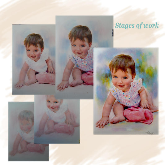 Hand-Painted Oil Portrait: Custom Child Portrait from Photo