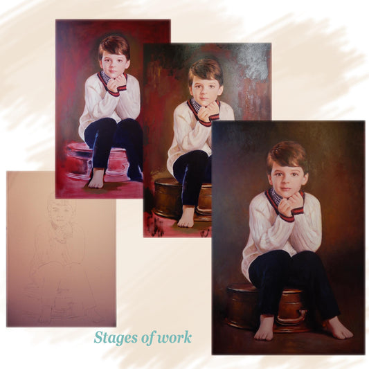 Hand-Painted Portrait: Custom Oil Painting from Photo on Canvas