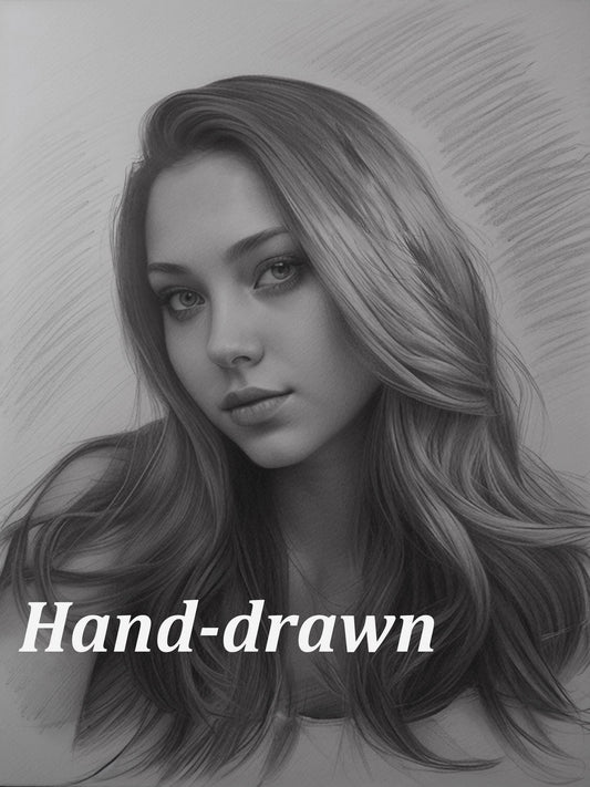 Portrait artwork, Customized Woman Portrait, Custom portrait from photo , Family portrait from different photos, Portrait 100% Handmade